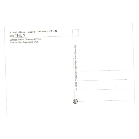 Thun Castle Switzerland Vintage Postcard Scenic View Verlag Karl Engelberger - Picture 2 of 2